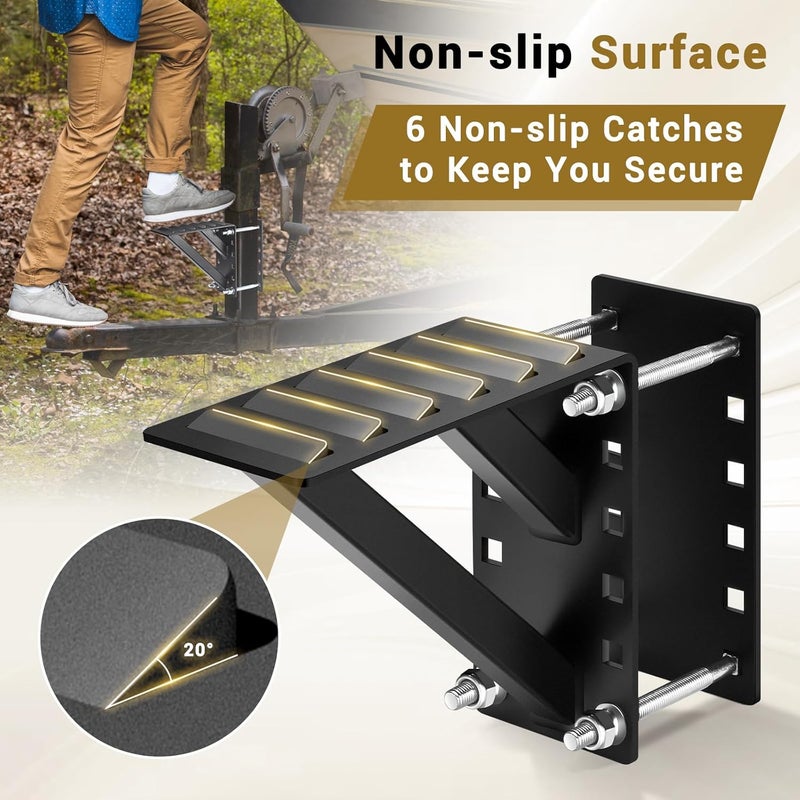 GADFISH Trailer Step, Trailer Step Mount, Boat Trailer Steps, Heavy Duty Step Holder, Suitable for 3 x 6 inches Trailer Frame, Holds up to 150 LBS, Black - Image 4